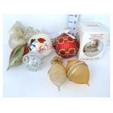 (8) Glass Christmas Ornaments -Waterford, Schmid