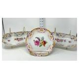 Antique Bavarian Lusterware Celery Dishes & Plate