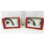 (2) Spode Christmas Tree Mugs & Coasters NIB