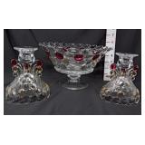 Vintage Thousand Eye Pedestal Bowl &