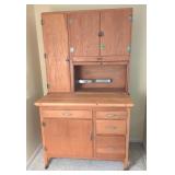 Kitchen Maid Oak Hoosier w/Butcher Block Counter