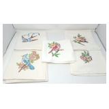 (5) Embroidered Kitchen Towels (Some stains)
