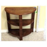 22" Half Round Side Table w/ Shelves
