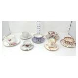 (7) Decorative Cups & Saucers
