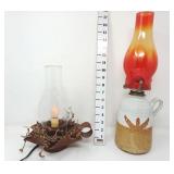 Electrified Candle & Stoneware Oil Lamp