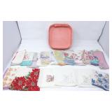 Vintage Hankies w/Quilted Box