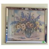 Wm Van de Pas Floral Still Life w/Mirror Frame