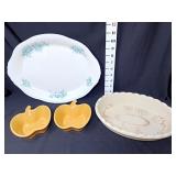 Homer Laughlin Platter, Chantal Pumpkin Bowls, &