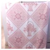 Vintage Pink Floral & Flower Basket Blanket