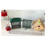 Bird Feeders & Wren Birdhouse - One Suet Feeder