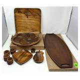 MCM Wooden Serving Trays & Napkin Rings