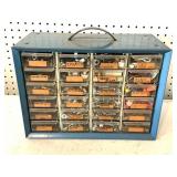 Vintage Metal Hardware Organizer & Contents