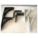 Shelf Brackets - 10 Black Metal, 8 White Metal, 5