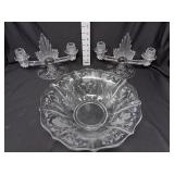 Fostoria Etched Glass Center Bowl & Flame