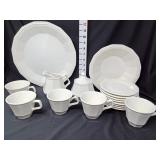 Off-White Platter, Bowl, Cream/Sugar, &