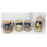 Ceramic Beer Stein & Mugs w/Lusterware