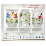 (3) Floral Painted Candleholders/Vases NIB