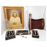Religious Bread Bowl, Picture, Cross & Decor