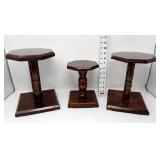 (3) Small Homemade Pedestal Plant Stands