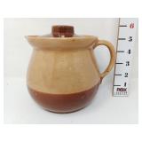 Two-Tone Cabinart Stoneware Covered Pitcher