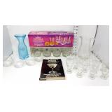 Bar Glasses, Cruet, Pitcher, & Mixer
