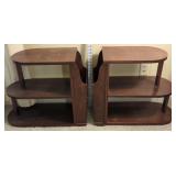 Pair of Shelf Side Tables w/Magazine Racks