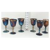 (6) Silverplate Goblets w/Floral Stems