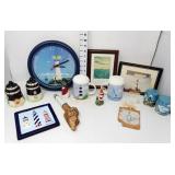 Lighthouse Salt/Peppers, Trivet, Clock, & Decor