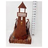 Rustic Metal Lighthouse Candleholder by Kathy
