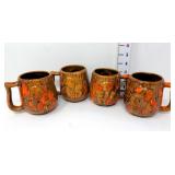(4) Ceramic Mushroom Mugs
