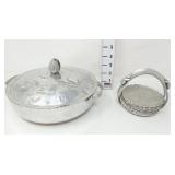 Hammered Aluminum Casserole & Coasters