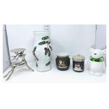 (3) Candleholders & (2) Candles