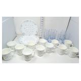 (8) Corelle Plates, (12) Corning Mugs, & (8) Blue