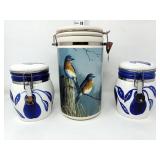 (3) Ceramic Canisters