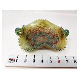 Northwood Grape & Cable Green Carnival Glass