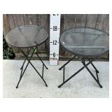 (2) Folding Glass Top Patio Tables