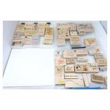 Wood Mounted Red Rubber Stamps - Sayings,
