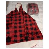 (2) Red Plaid "The Comfy" Sherpa Blanket Coats -