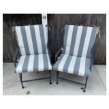 2 Metal Patio Chairs & Cushions