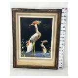Crane Folk Art Feathercraft Wall Hanging - water