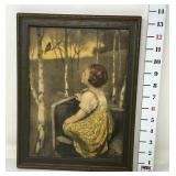 Spring Song Framed Print - Girl w/ Bluebird