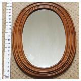 Oval Mirror w/Oak Frame