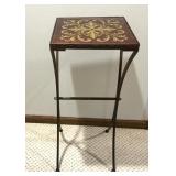 Brass Plant Stand w/Foiled Glass Top
