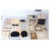 Wood Mounted Red Rubber Stamps - Shadows & Frames