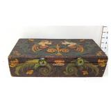 Wooden Handpainted Folk Art Box w/CK Initials