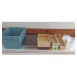 (15) Plastic Trays in Fabric Bin