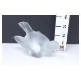 Lalique France Frosted Crystal Sparrow w/Wing
