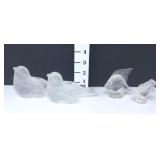 Frosted Glass Bird Candleholders & Fish Figurines