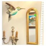 Wall Grouping-Metal Hummingbird, Mirror & Candle