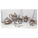 5 Piece Victor Silver Co. Quadruple Plate Tea Set